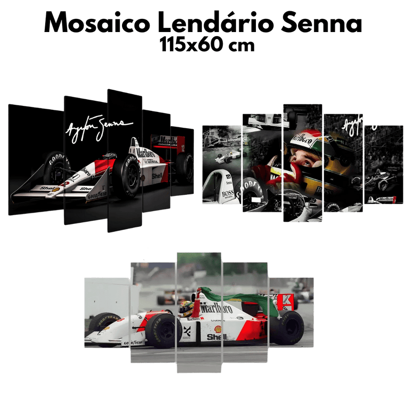 Mosaico Lendário Senna – Kit com 5 peças para decorar seu ambiente com a energia das pistas.