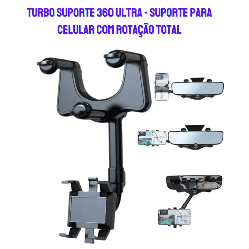 Turbo Suporte 360 Ultra - Suporte para Celular com Rotação Total, Fixação Firme e Ajuste Universal