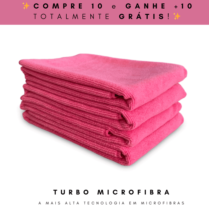 Turbo Microfibra - Kit com 20 Panos de Limpeza Automotiva (PROMOÇÃO, SOMENTE 1,33/MES)