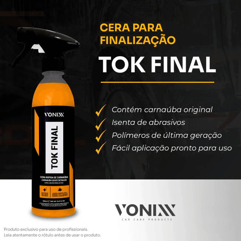 Kit POWER 4 - Shampoo de Limpeza e Proteção Completa | V-Floc + Cera Tok Final + Sintra Fast + Intense Vonixx