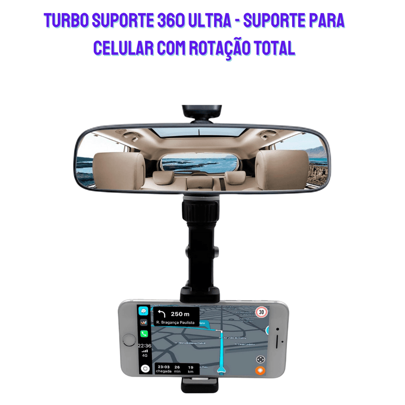 Turbo Suporte 360 Ultra - Suporte para Celular com Rotação Total, Fixação Firme e Ajuste Universal