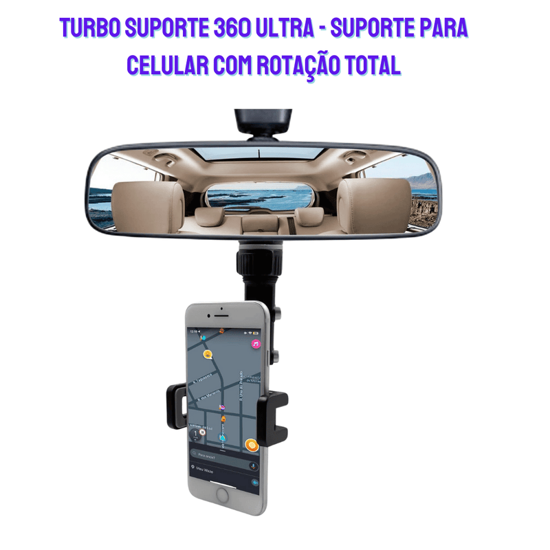 Turbo Suporte 360 Ultra - Suporte para Celular com Rotação Total, Fixação Firme e Ajuste Universal