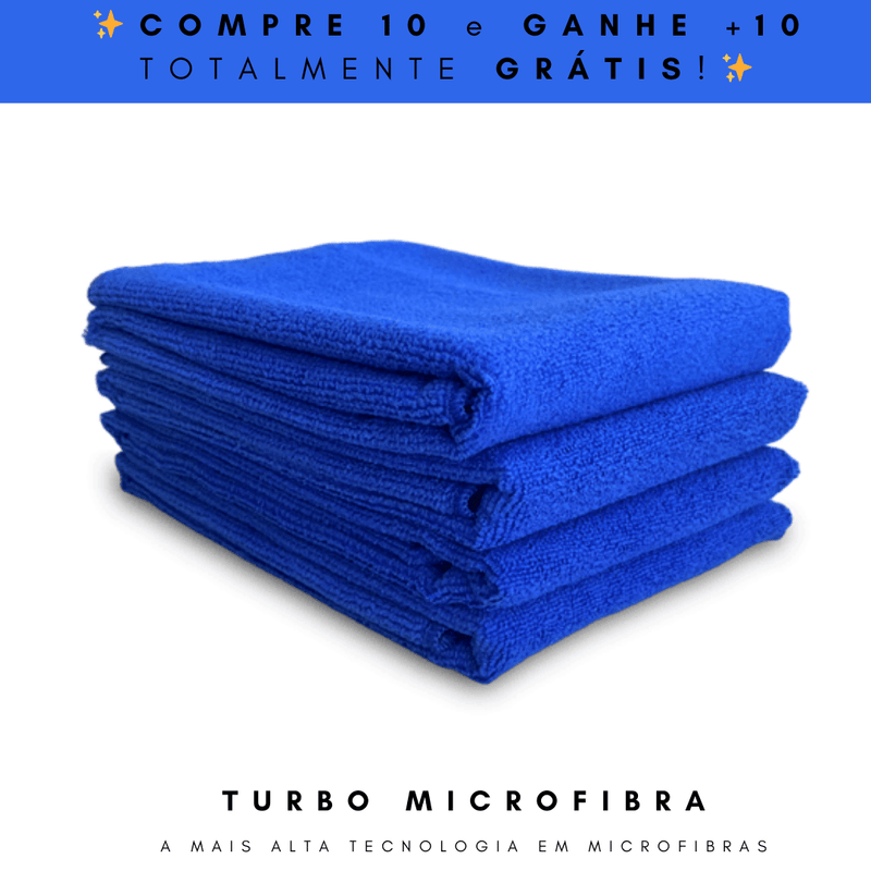 Turbo Microfibra - Kit com 20 Panos de Limpeza Automotiva (PROMOÇÃO, SOMENTE 1,33/MES)