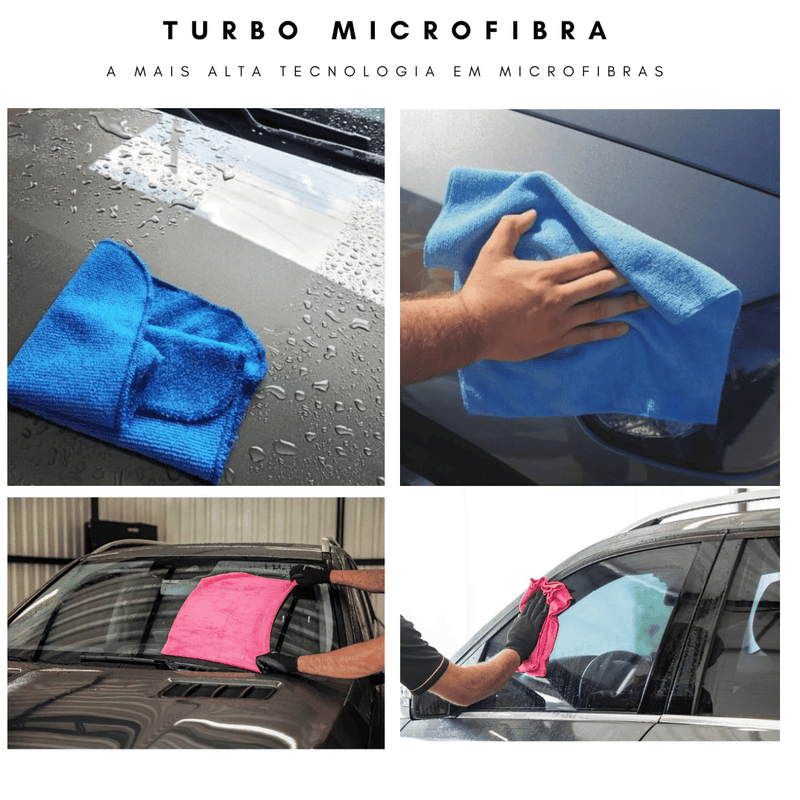 Turbo Microfibra - Kit com 20 Panos de Limpeza Automotiva (PROMOÇÃO, SOMENTE 1,33/MES)